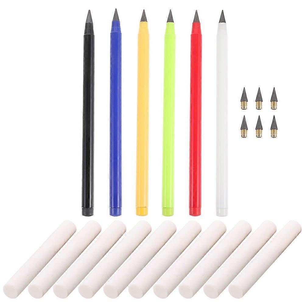 1 Set of Everlasting Pencils for Painting Writing Reusable Pencils Inkless Forever Pencils with Erasers