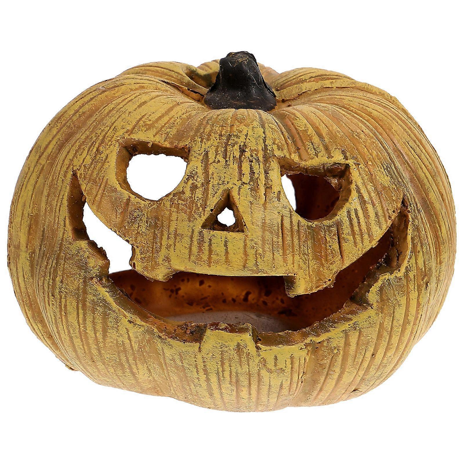 Reptile Tank Decorative Cave Pumpkin Design Reptile Hideout Resin Hide Cave Decoration