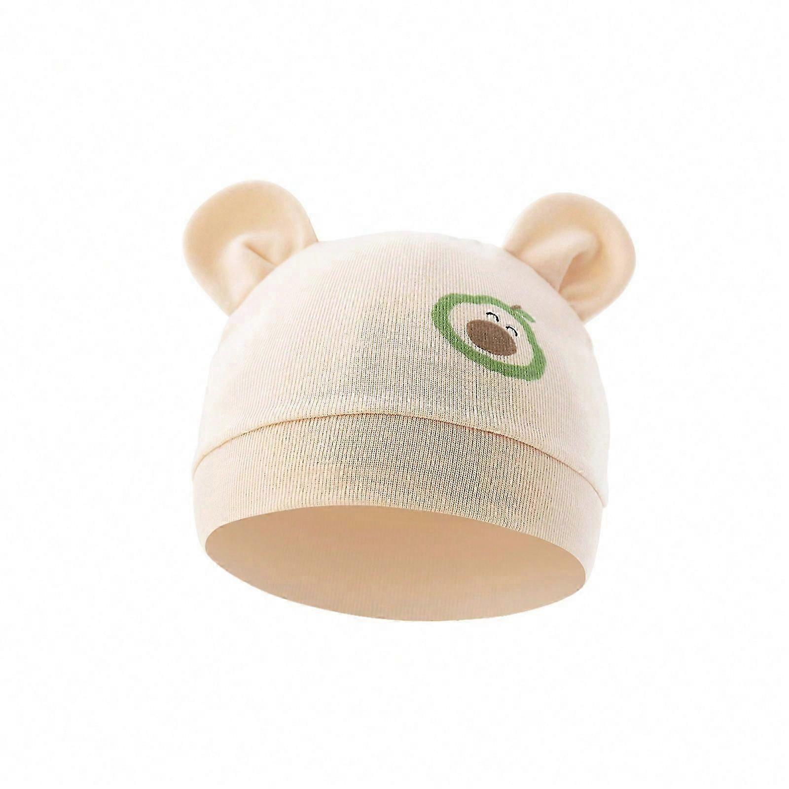 Bonnet coupe-vent chapeau nouveau-nés Aniaml oreille chapeau d’allaitement Doux respirant bébé fœtal chapeau sans bord Casquettes d’hôpital coupe-vent abricot poire