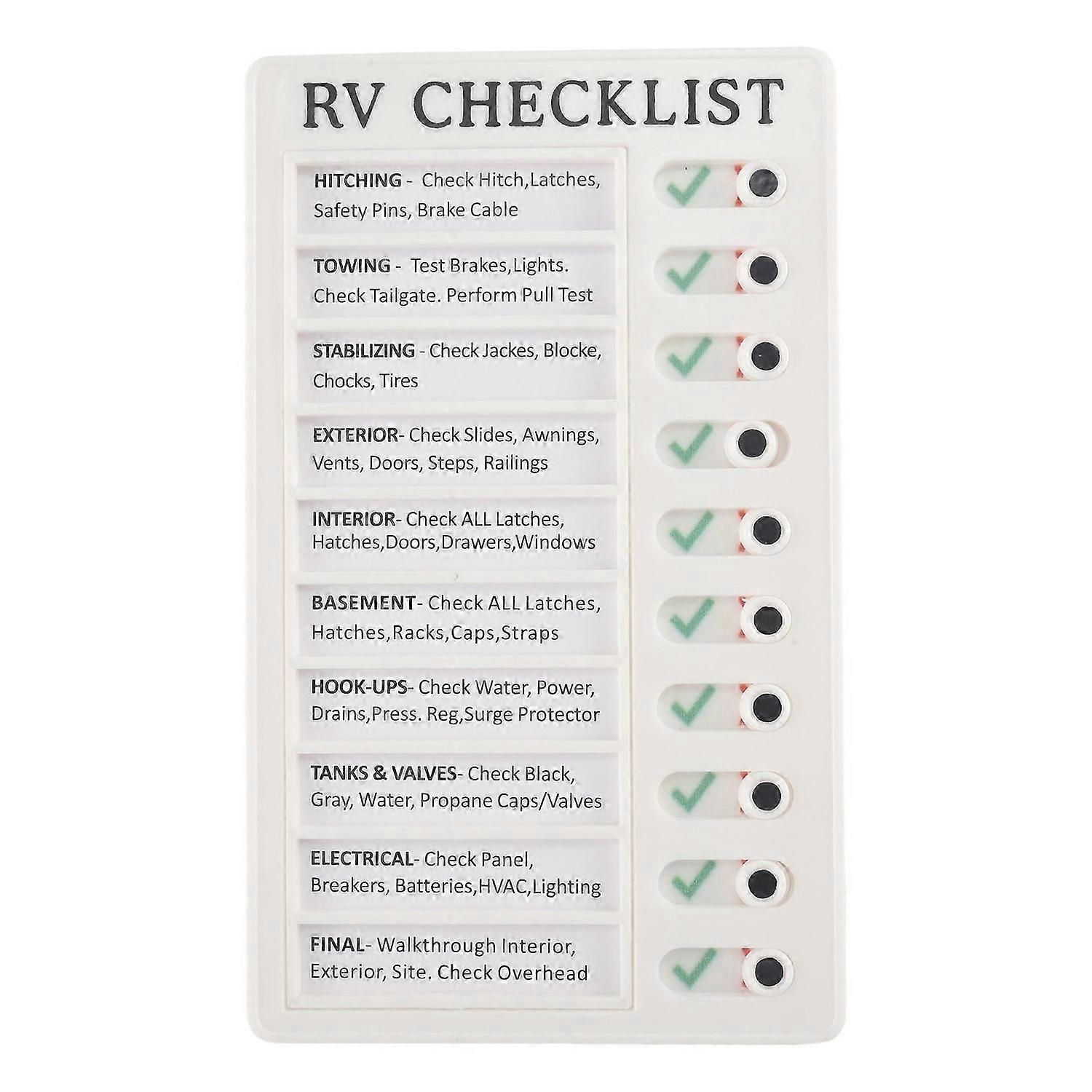 RV Memo Plastic Board, Detachable and Reusable