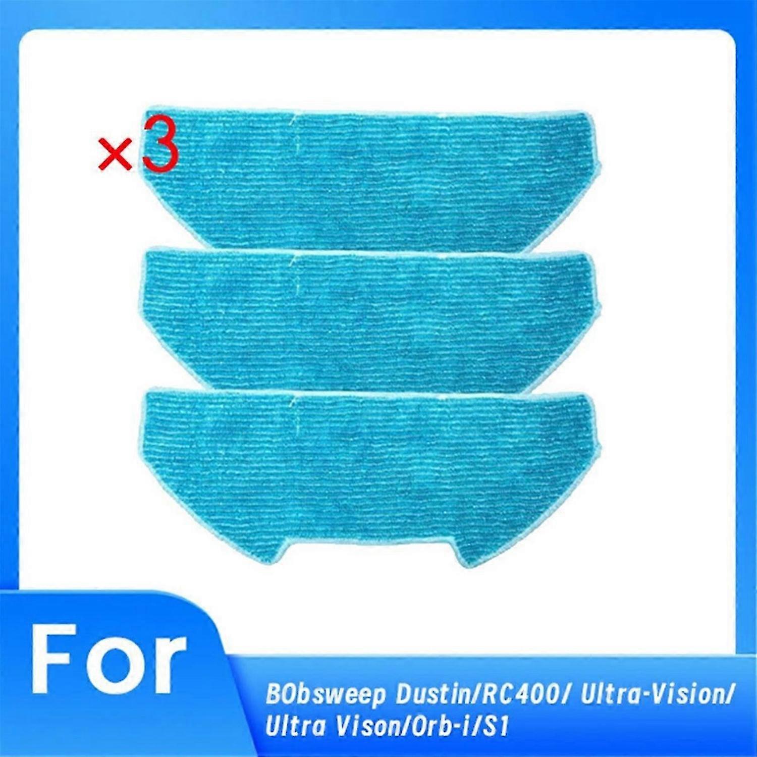 3 Pcs Replacement Mop Pads for BObsweep Dustin/RC400 Accessories