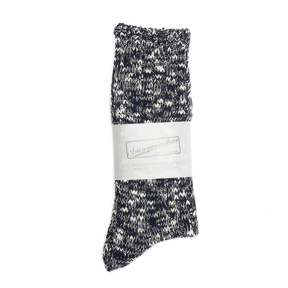 Anonymous Ism Classic Slub Crew Men's Navy Socks