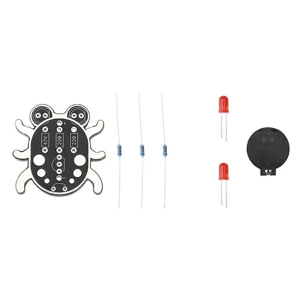 Electronic Diy Kit Weevil Eye Beginner Learn to Solder Fun Kit Handmade Gift Fit for Student Experiment Black