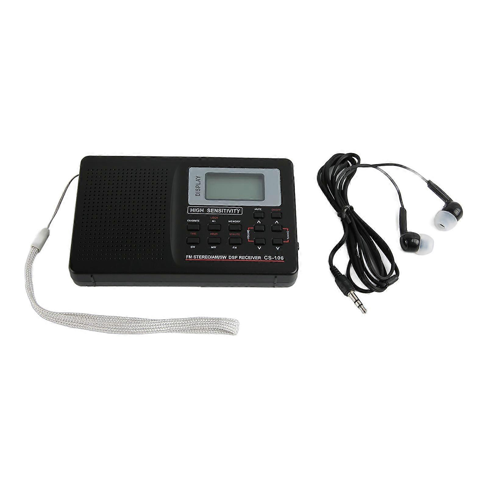 AM FM SW Radio Memory Function Low Loss Backlight Tasten Tragbares digitales Vollbandradio mit Wecker