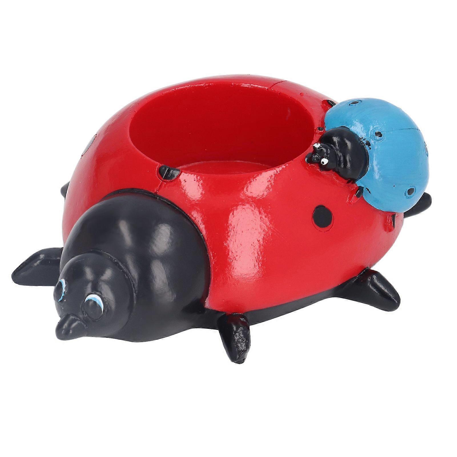 Ladybugs Flower Pot Simulation Cute Resin Animal Succulent Plant Container for Garden Decorations W93