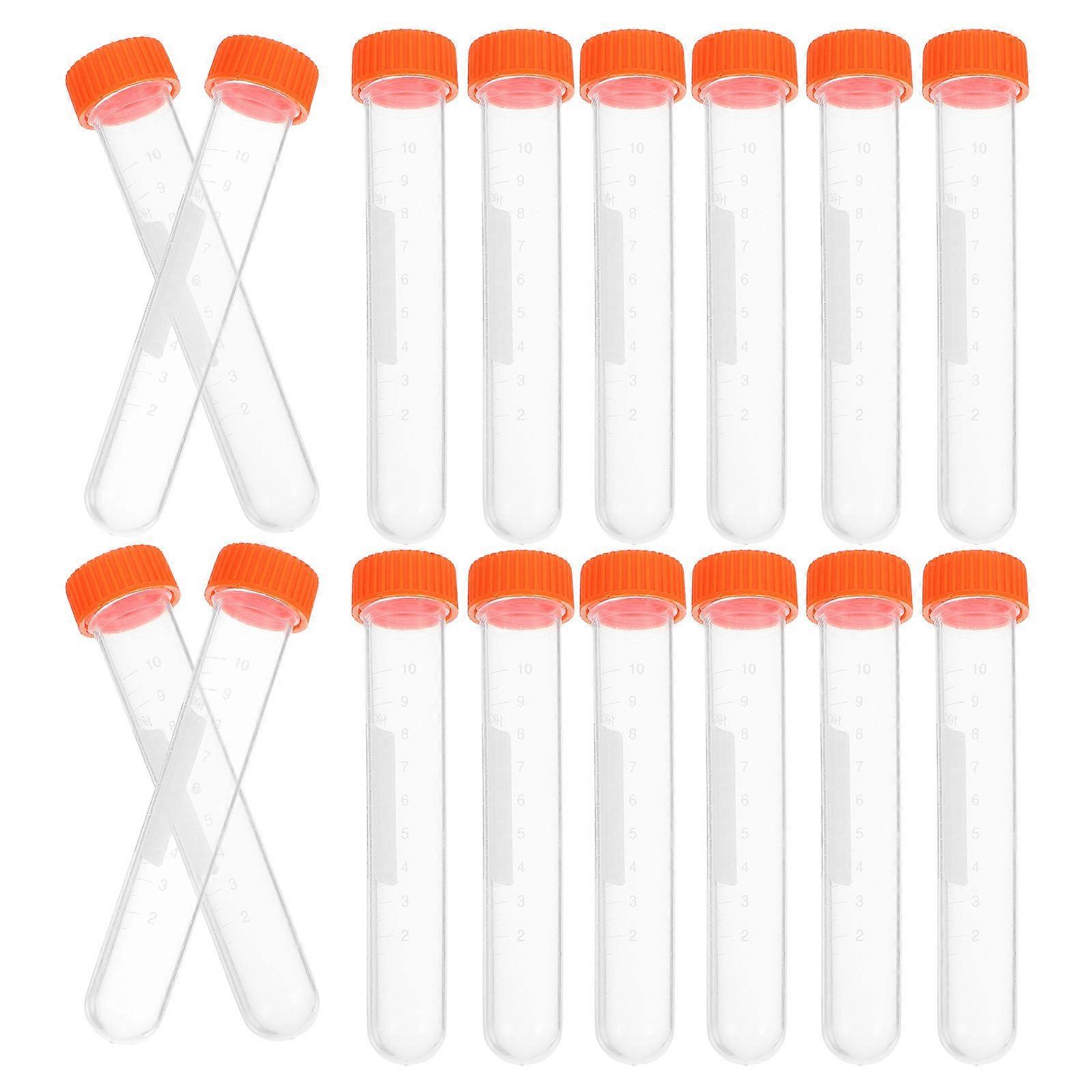 Sample Sealed Bottles Plastic Test Tubes with Lid 20Pcs for Testing
