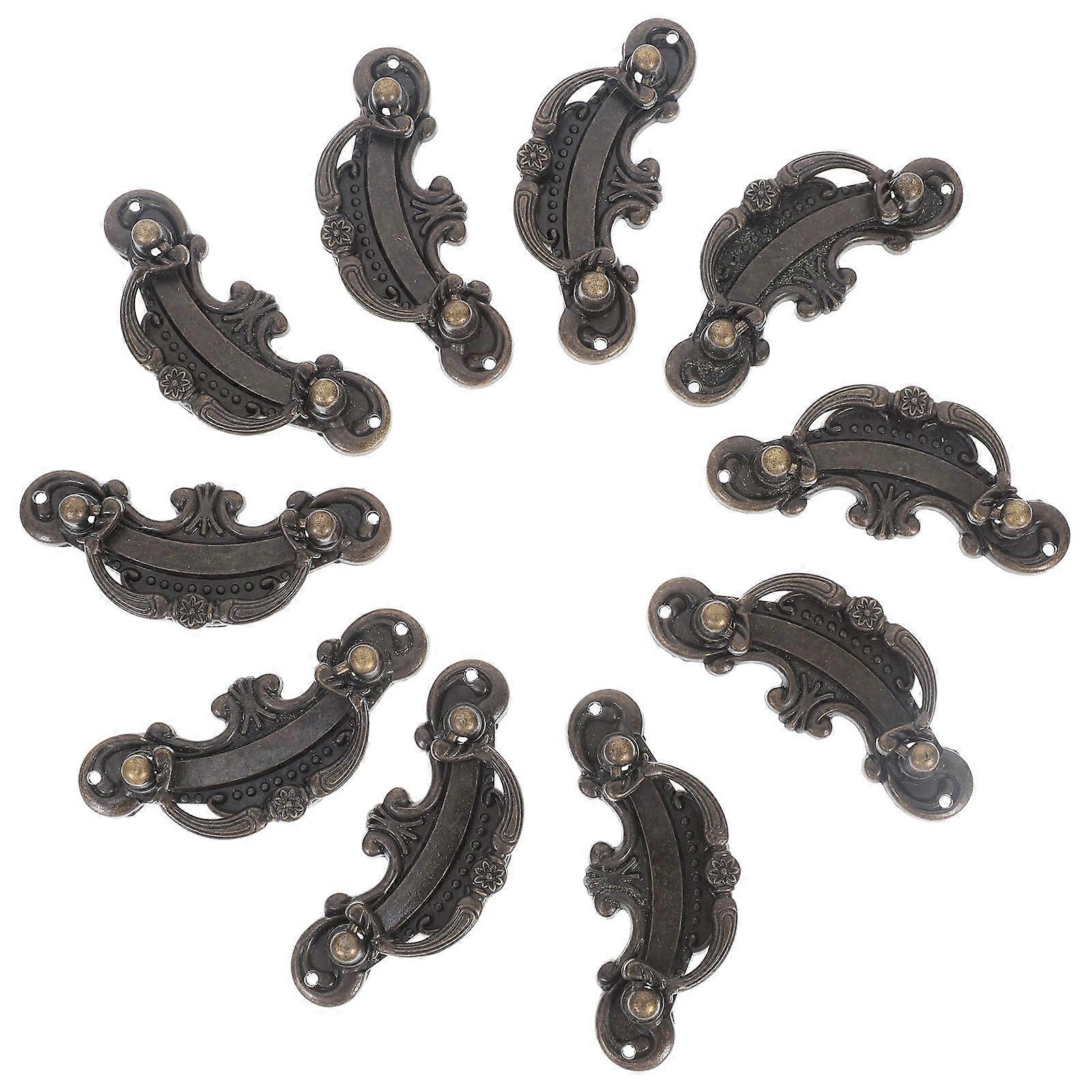 Door Handle Vintage Furniture Knob Pull Handle for Replacement 10Pcs