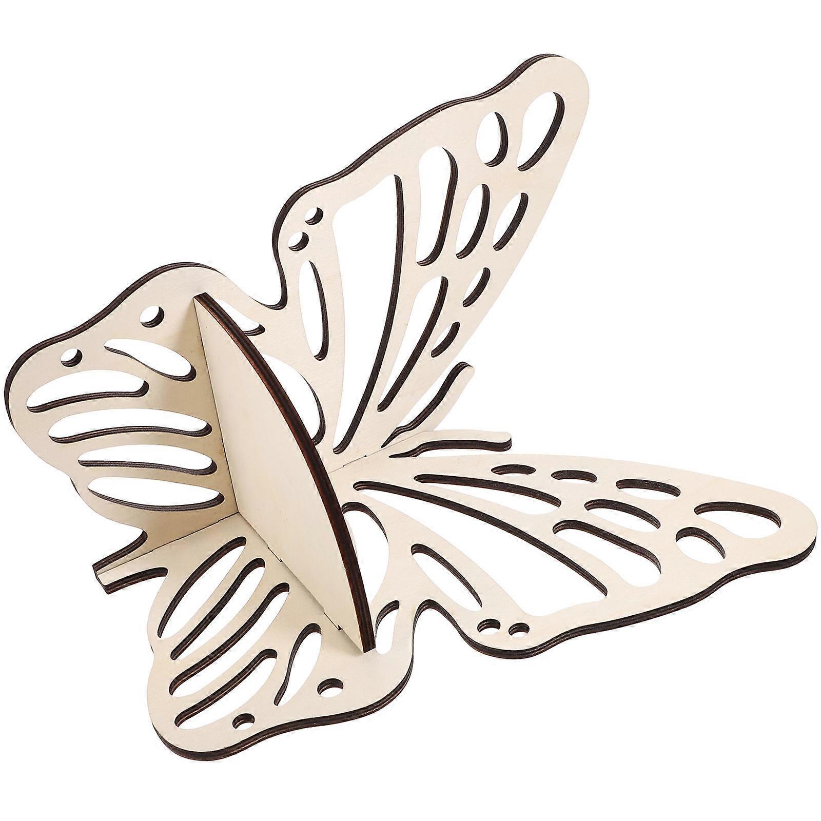 Wooden Butterfly Corner Shelf for Storage 2Pcs Brown Wall Books Display Shelf