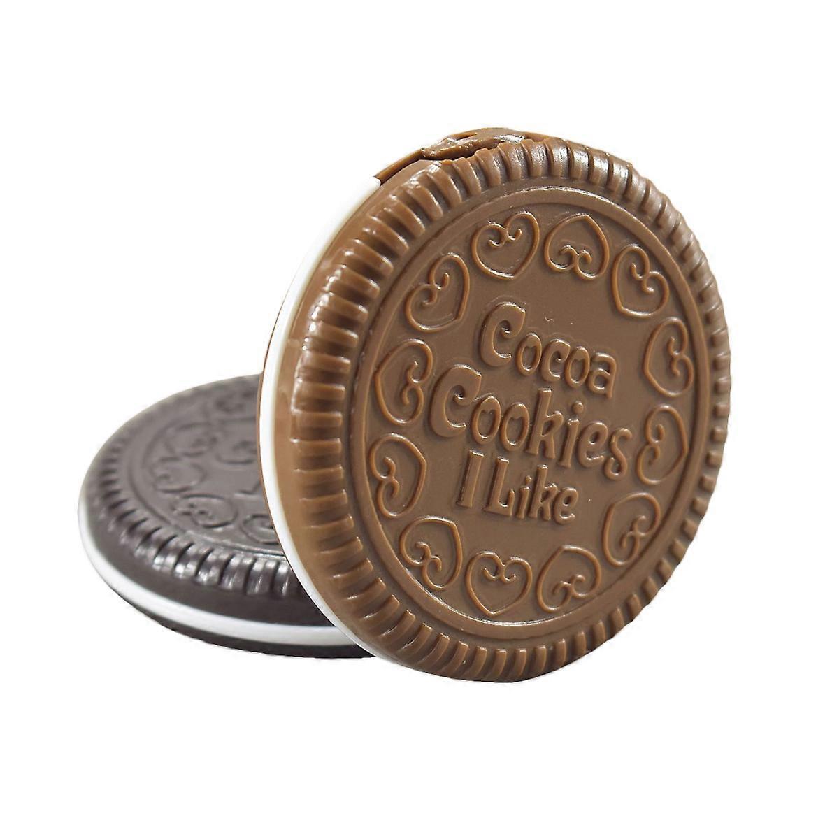 Pocket Cosmetic Mirror Chocolate Cookies Design for Daily Use 2Pcs