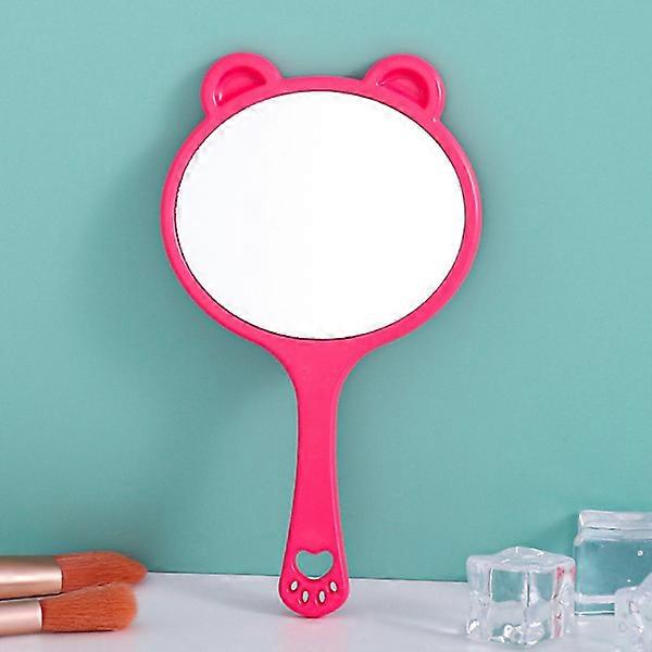 Handheld Makeup Mirror Square Makeup Mirror with Handle Rose Red, Cosmetic Mirror, Travel Mirror