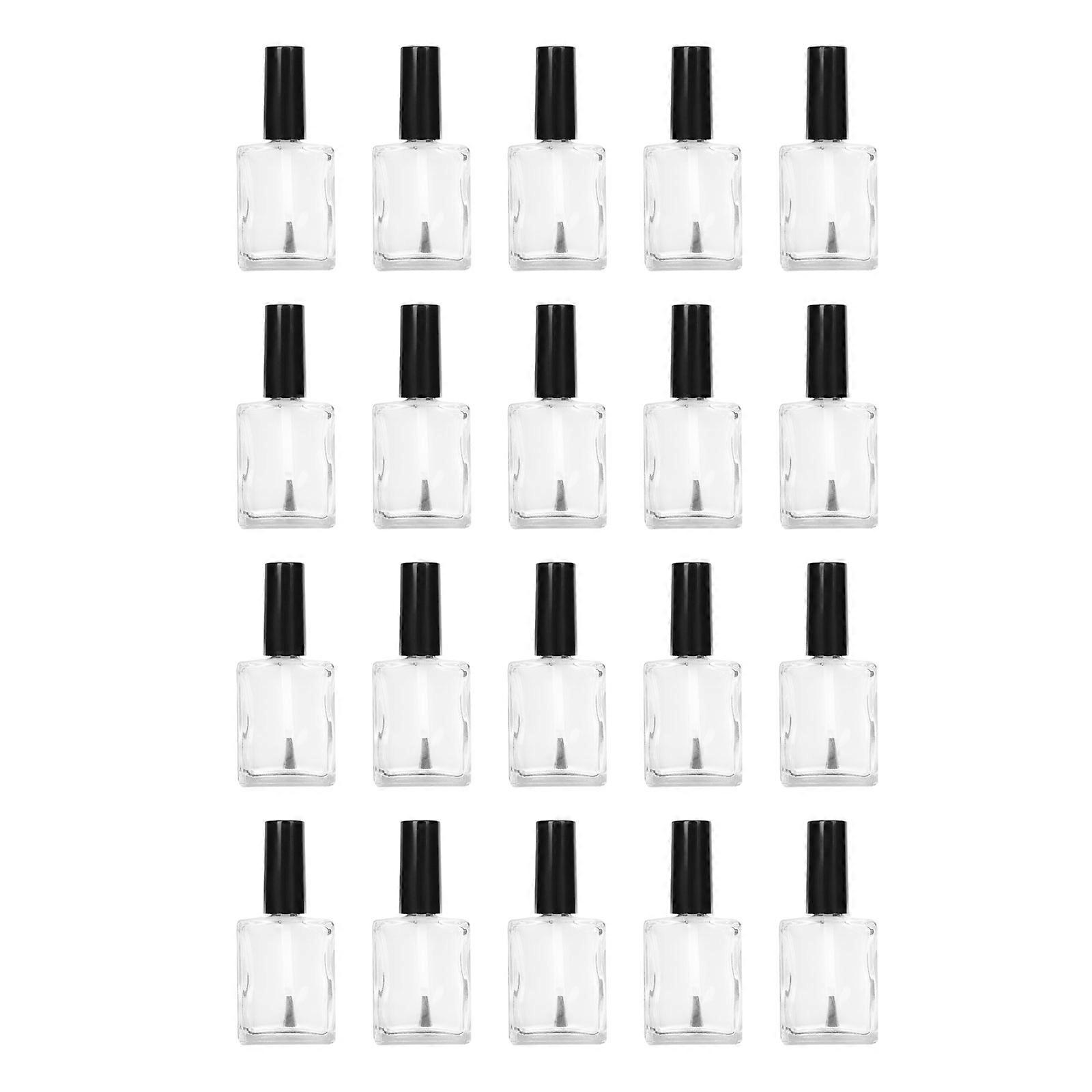 Fingernail Polish Organizers Storage 20Pcs Leak-Proof Flat Shaped Nail Polish Bottles For Professional Use 15Ml Practical