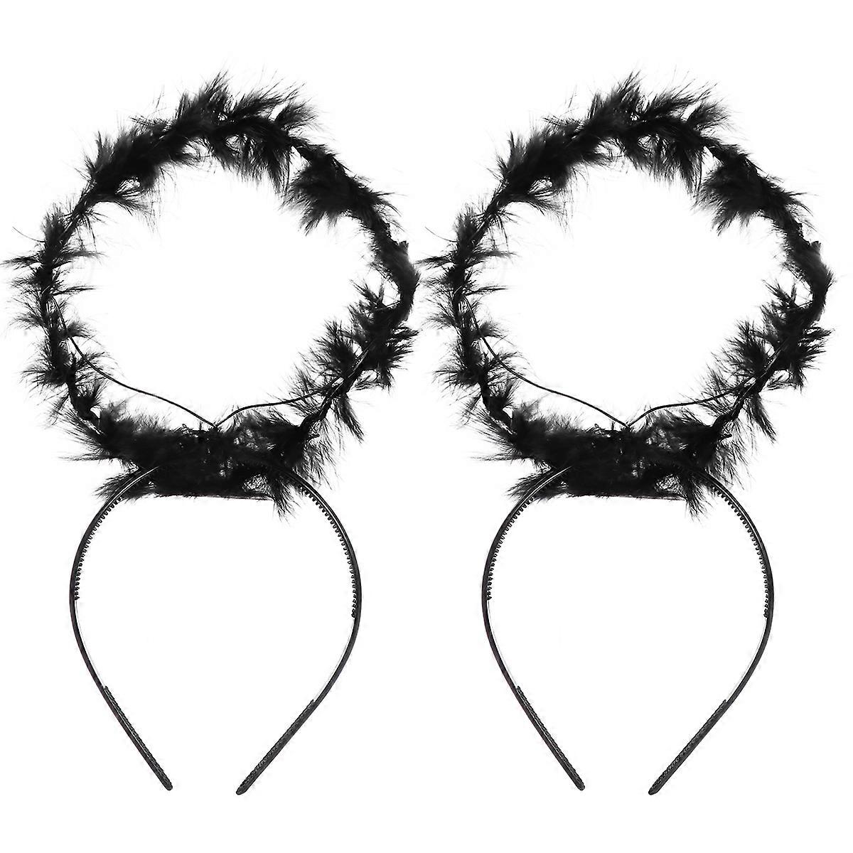 Angel Headband for Decoration Angel Headband 2Pcs Black