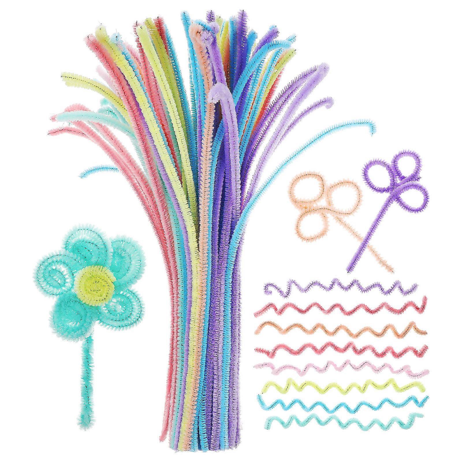 Fuzzy Craft Stems Twisted Sticks for Playing 200Pcs Chenille Craft Supplies