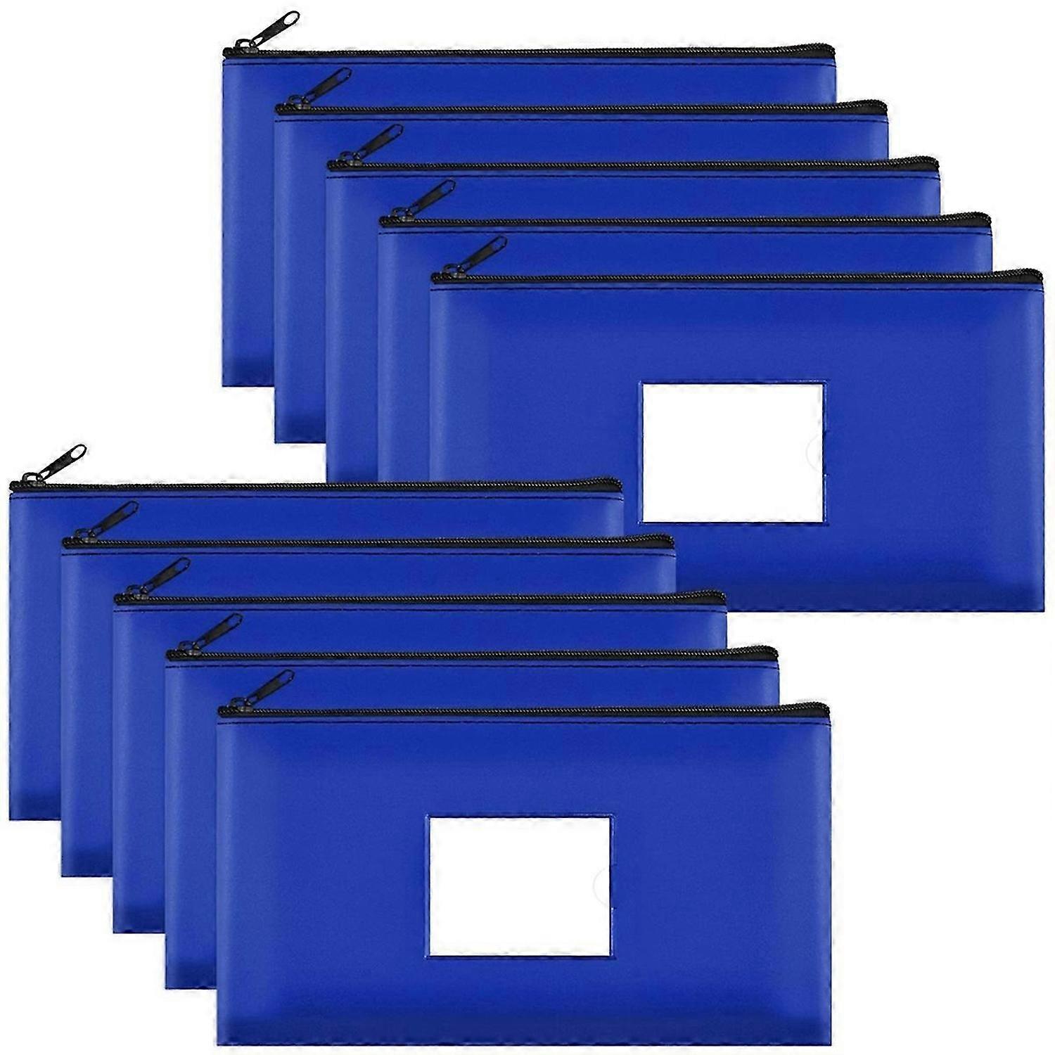 10-حزمة من أكياس الإيداع المصرفي مع سحاب ، حقائب جلدية ، حقائب محفظة مع ملصق ، حقائب ماكياج ، fo