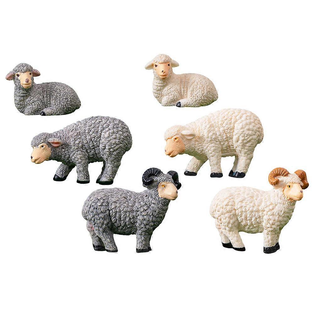 Sheep Figurine Resin Miniature Model for Decoration Use 30Pcs Collection