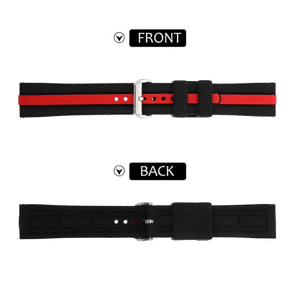 Dual Color Silicone Watch Strap for Watch Featuring 22mm Universal Fit