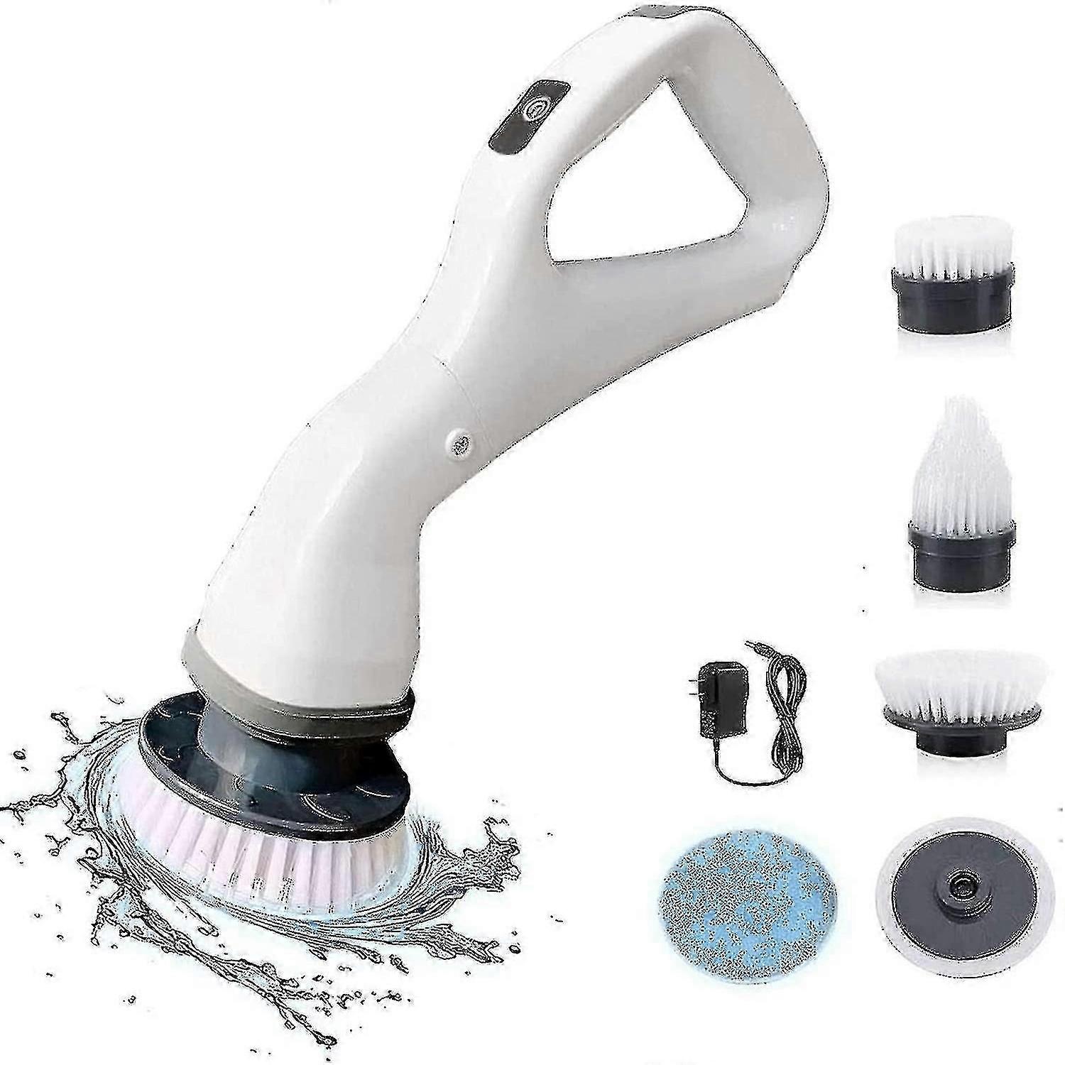 Electric Spin Scrubber Rechargeable, Scrubber With 4 Replaceable Cleaning Brush Heads