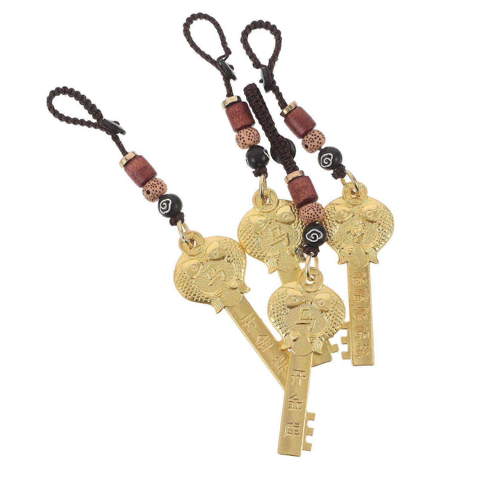 Keychain Horse Brass Pendant for Good Luck Charm 16Pcs Set for Home