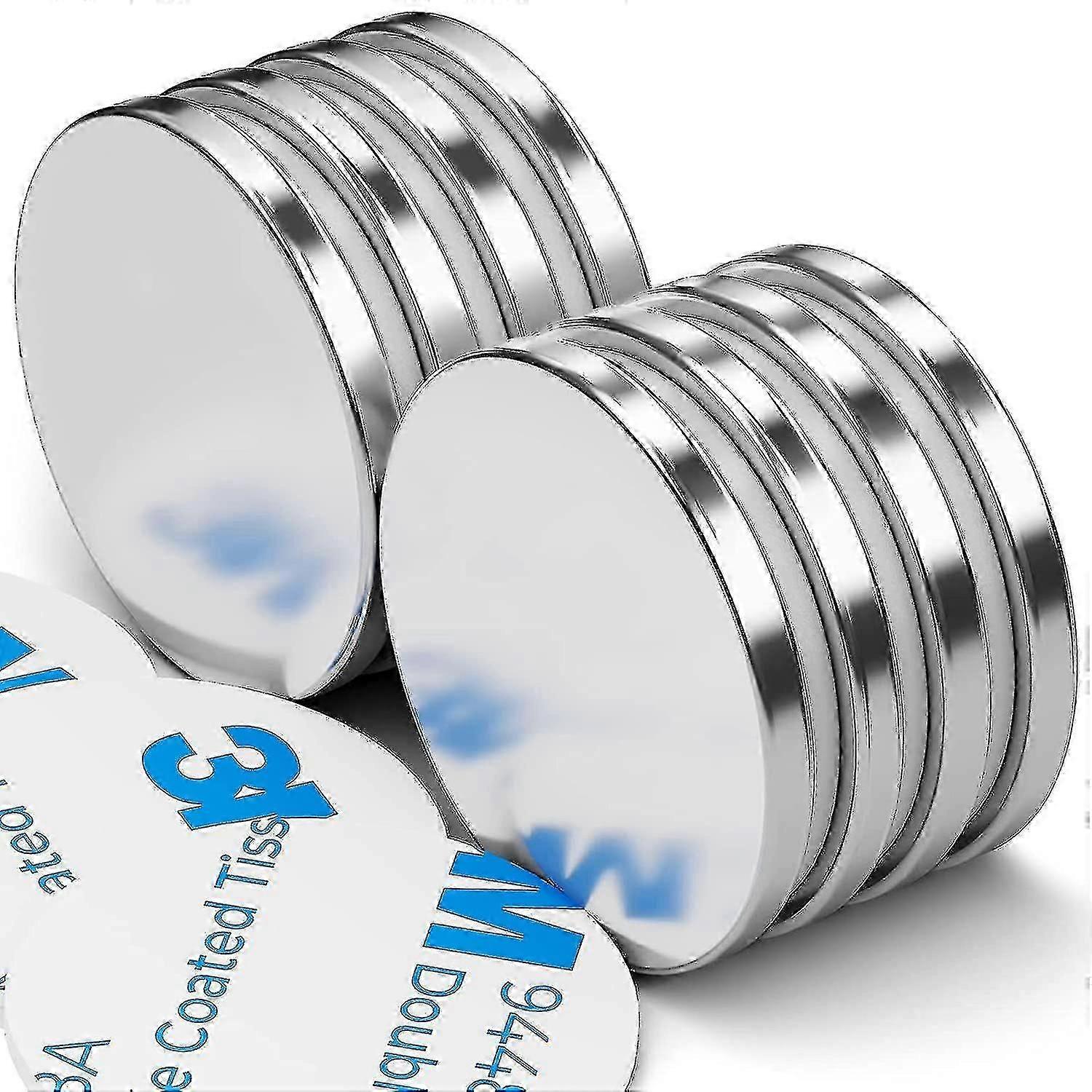 Strong Magnet with 8 Kg Pull - Super Strong Neodymium Disc Magnets with Double-sided Adhesive for Various Applications