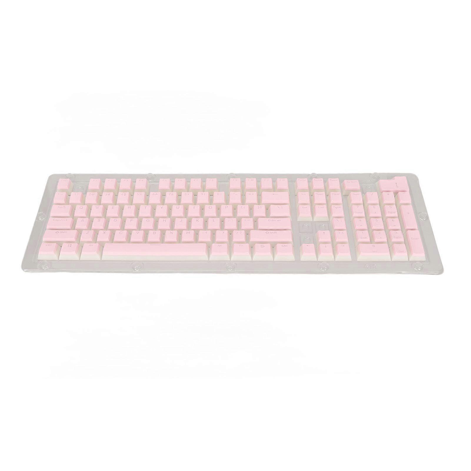 PBT Keycaps High Low Layout Double Layer 2 Color 108 Keys Mechanical Keyboards for 61 87 104 108 Key Keyboard Pink