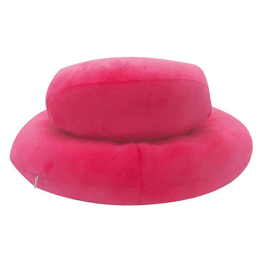 Soft Office Nap Pillow Folding Design Skin Friendly Breathable Desk Pillow(Rose Red)