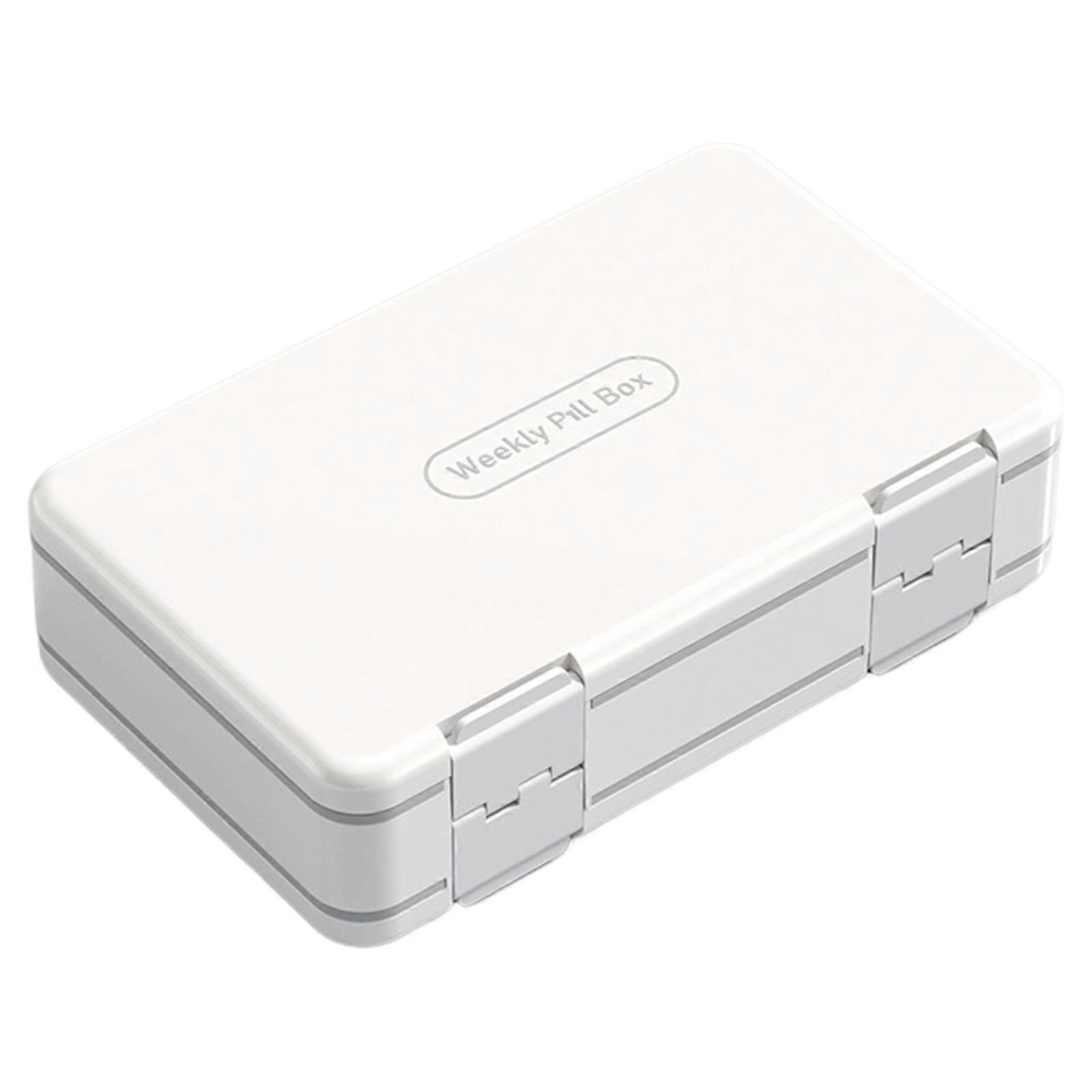 Weekly Pill Organizer 24 Compartments 3 Times One Day Double Layer Clear Portable 7 Days Travel Capsule Tablet Storage Box Container