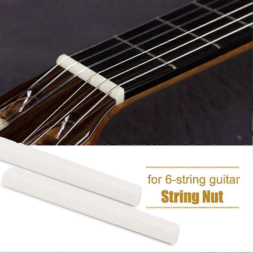 2Pcs Durable Slotted String Nuts 42mm Replacement Part for 6 Strings Electric Guitar