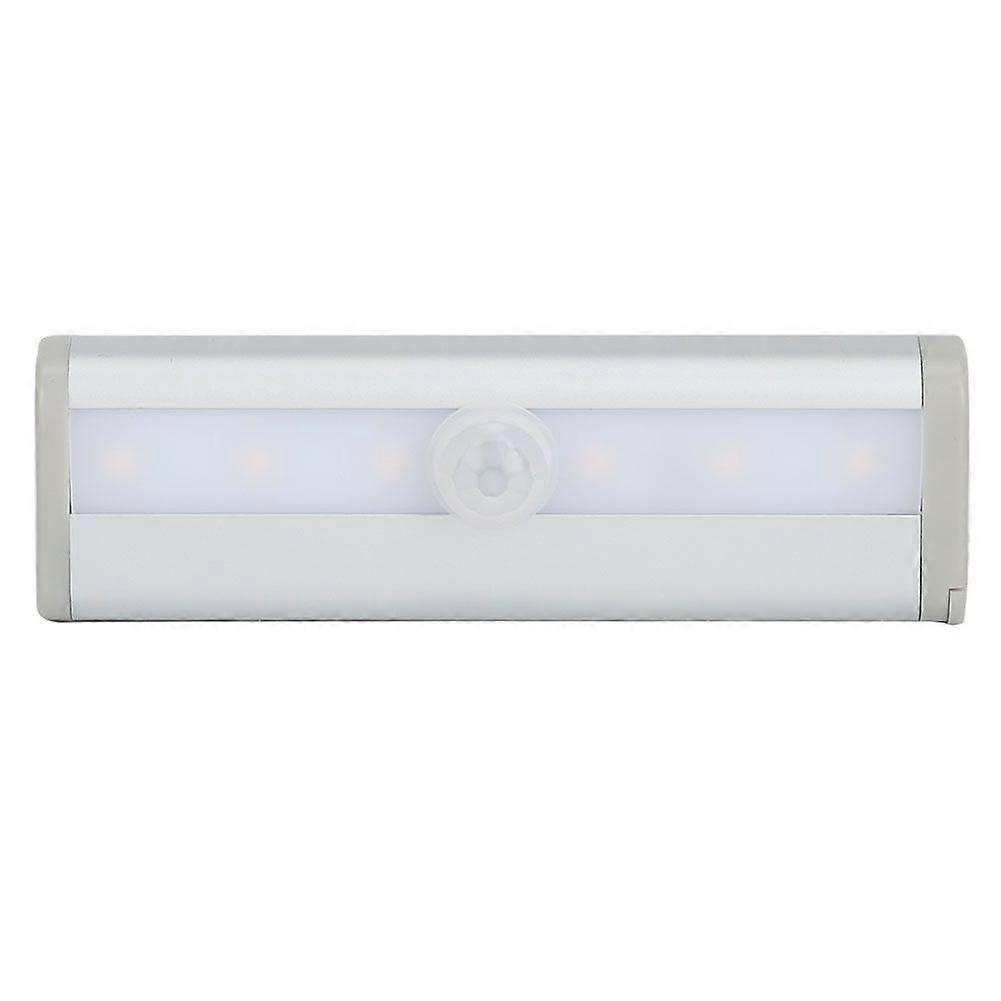 6 LEDs Infrared Human Body Induction Lamp Cabinet Cupboard Wardrobe Motion Sensor LightWarm White