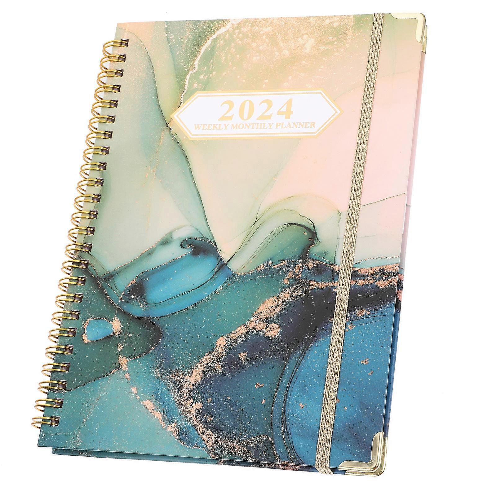 Portable Notebook Monthly Planner for Writing 5Pcs English Spiral Notepad