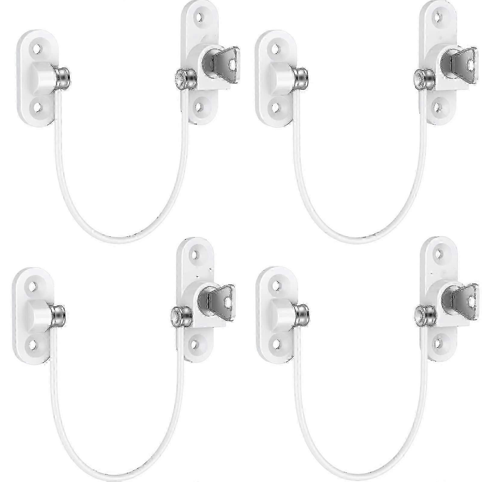 4-Pack Child Safety Window Restrictors for UK Homes - UPVC Locks with Wire Catches and Screw Keys