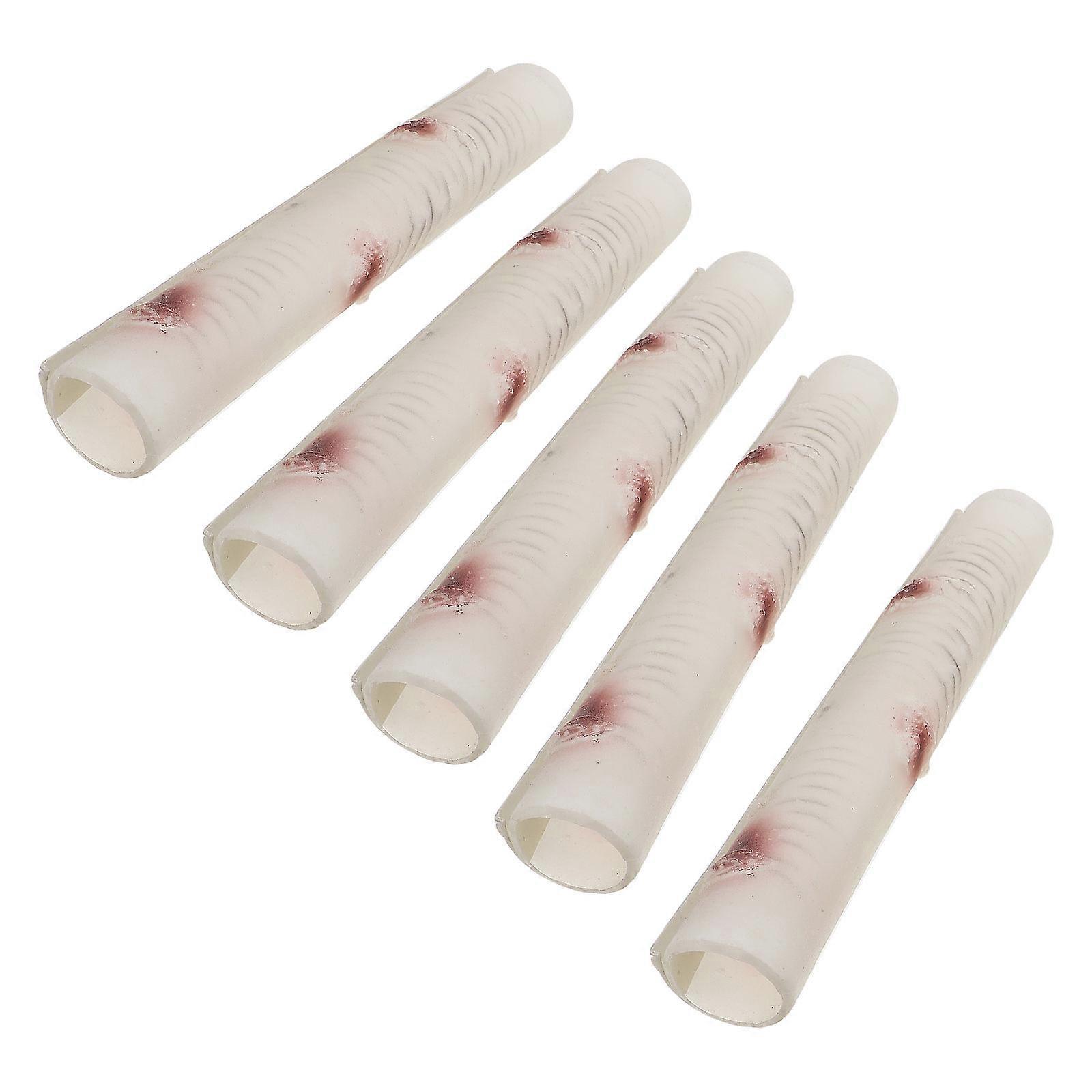 White Artificial Bark Sewer Decorative Bark Ornament for 5Pcs Plastic