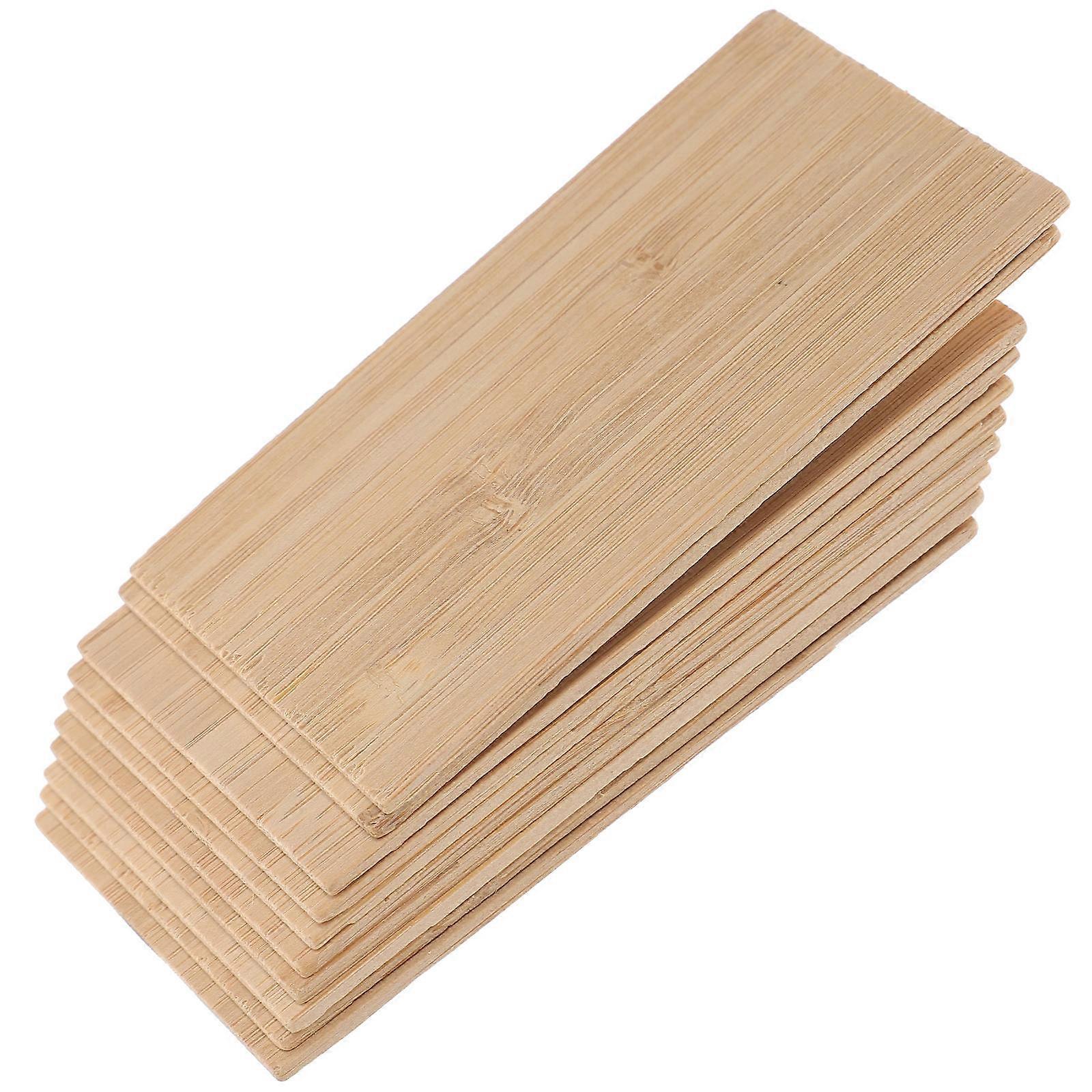 Khaki Bamboo Cutouts Rectangular for DIY Decoration 30Pcs Pack