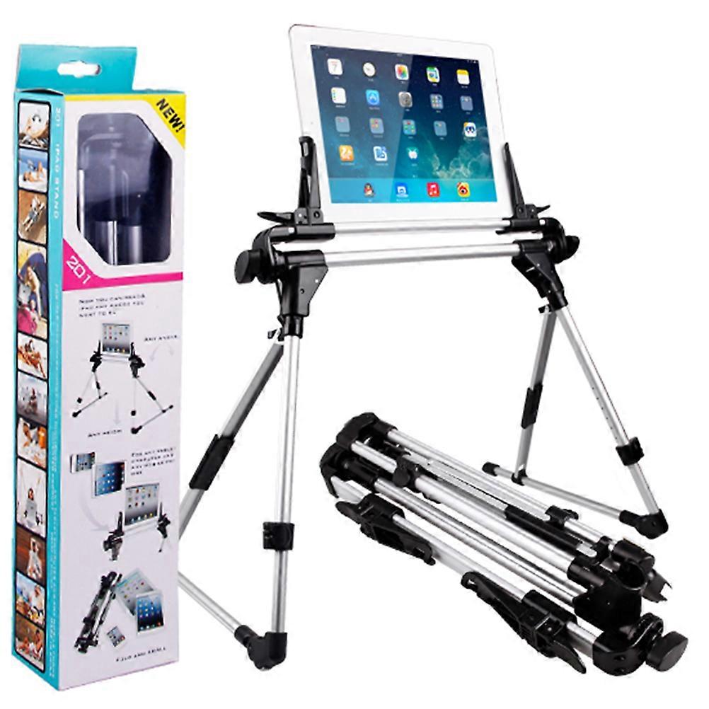 Universal Tablet Stand Holder Foldable Adjustable Space Saving Easy to Use Silver 9.7 x 7 x 40cm 1Set