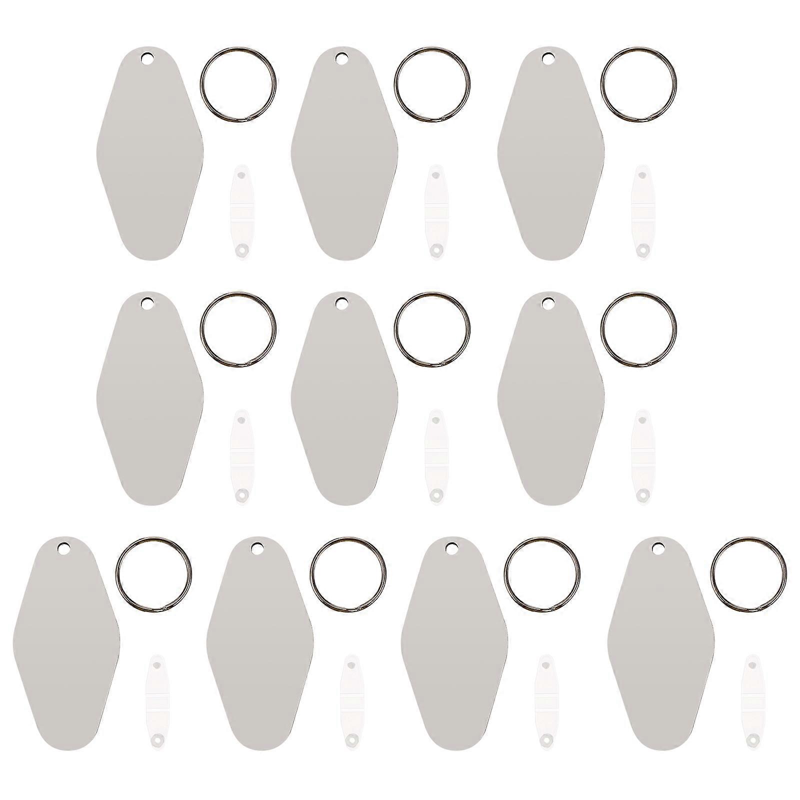 DIY Sublimation Keychain Mdf Blank Keychain for Heat Transfer 10Sets White