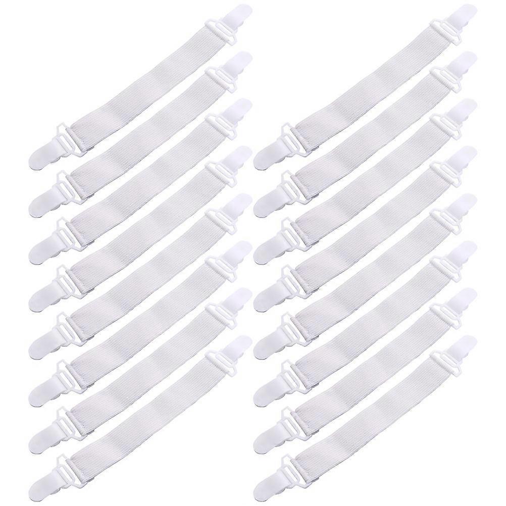 White Anti-Slip Sheet Buckle Bed Sheet Fastener for Home Use 16Pcs Keeper