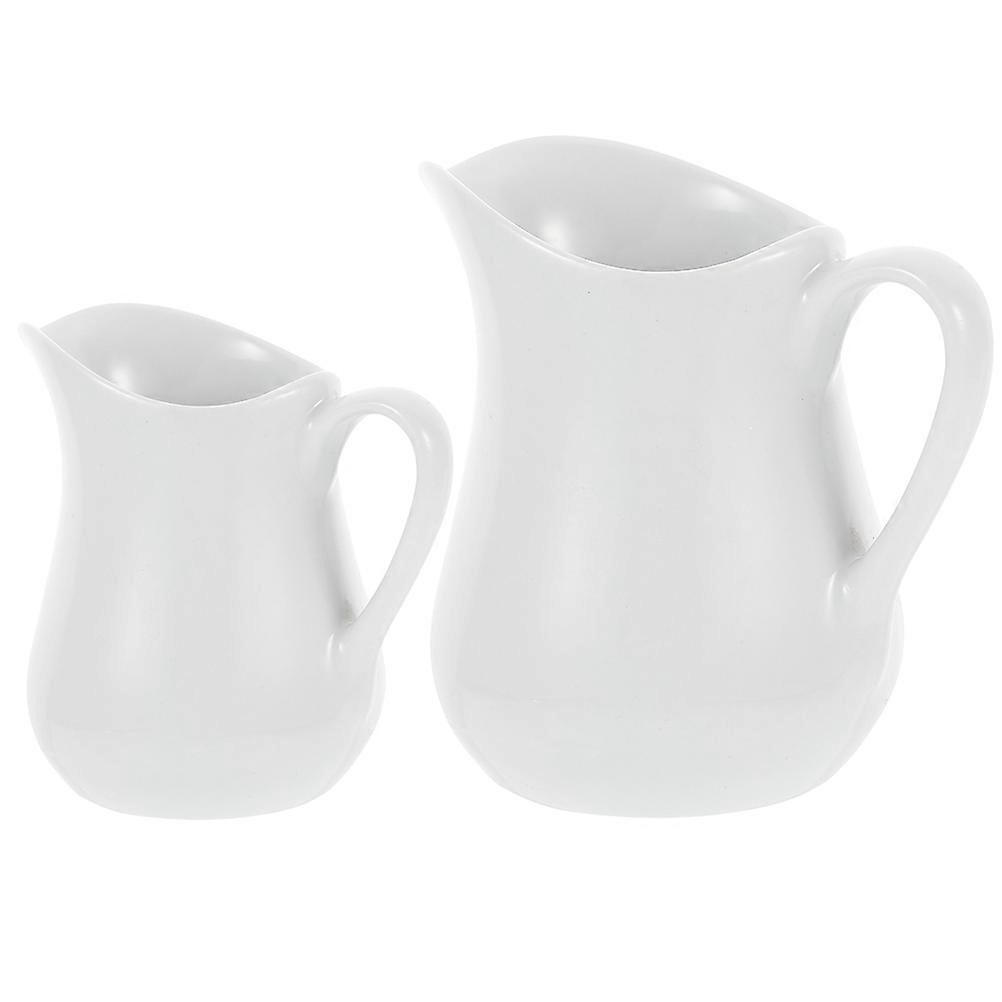8Pcs Ceramic Pitcher Creamer Pitcher For Home Coffee Shop Serving Milk Holding Liquids White Color Design