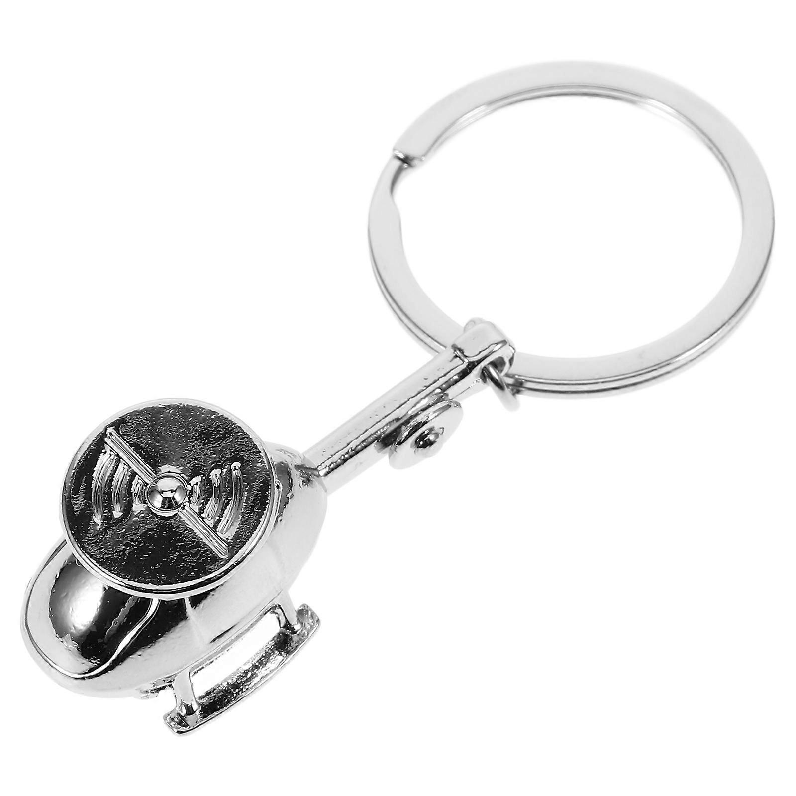 Silver Airplane Keychain Hanging Pendant Zinc Alloy 4Pcs Helicopter Keychain
