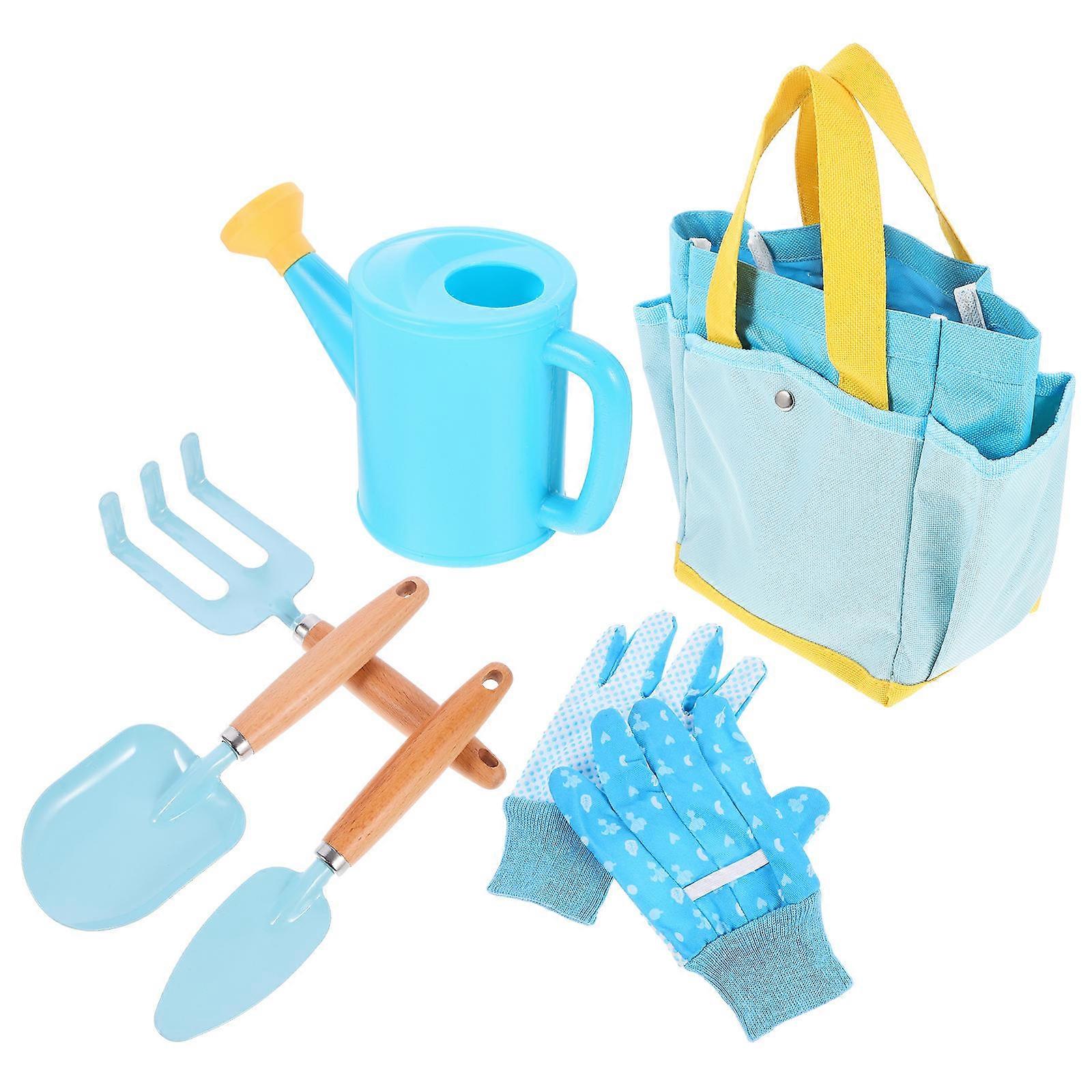 Kids Gardening Tools Set Of 3 With And Rake For Children In Blue Color Suitable For Garden Courtyard And Park Activities