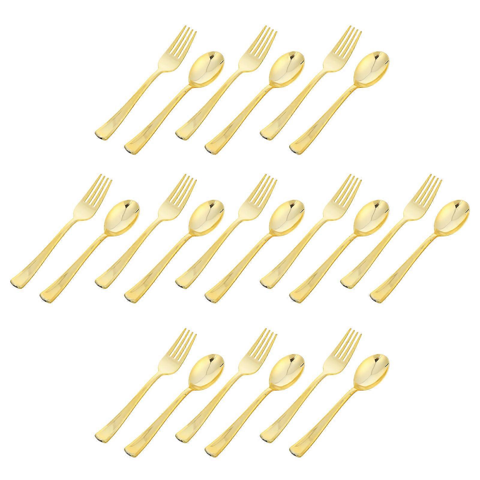 Elegant Gold Set 120Pcs Ideal For Catering Events And Bridal Showers Made Of With Hygienic Design