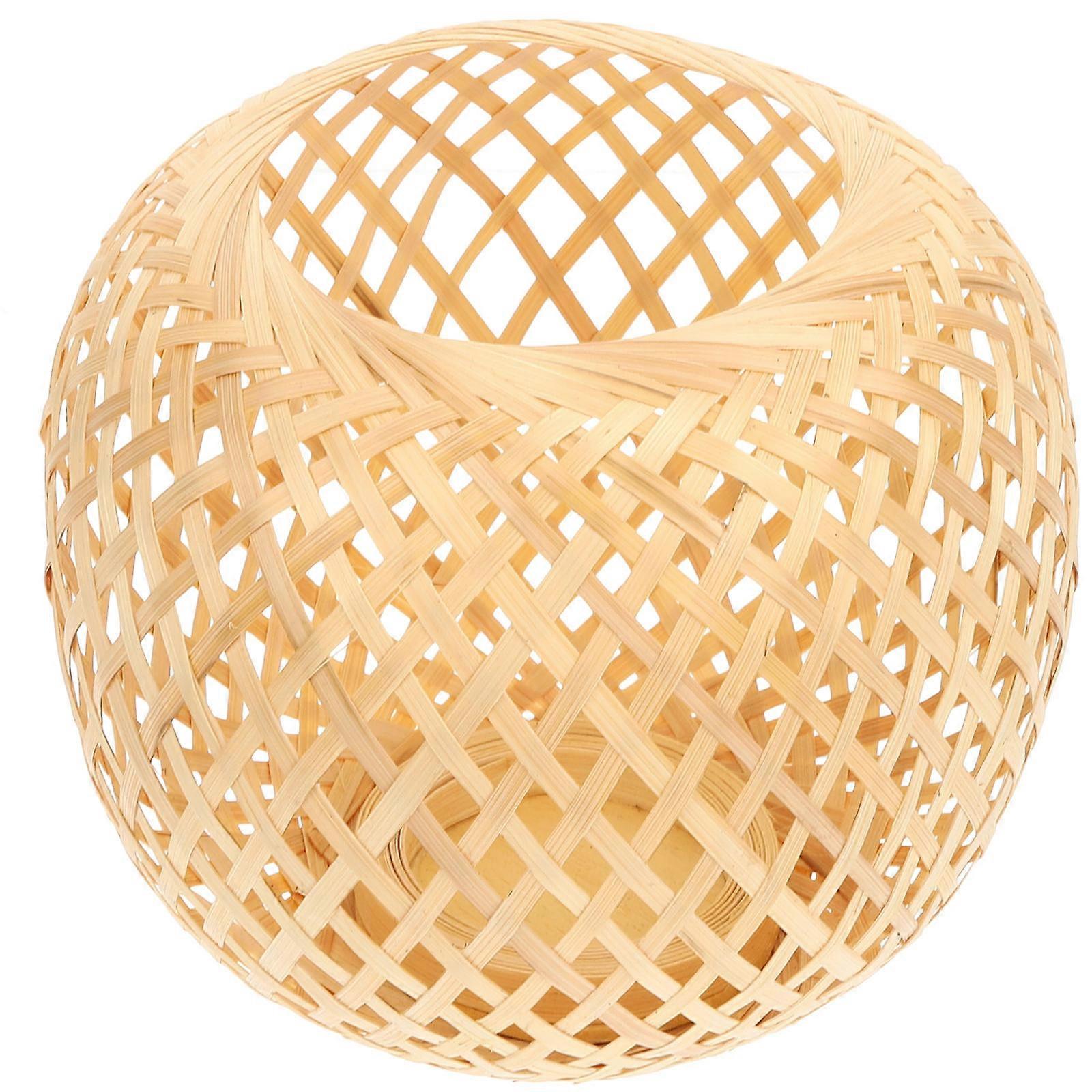 Hanging Light Shade Woven Bamboo Ceiling Lamp Cover For Dining Room Easy Installation 3Pcs