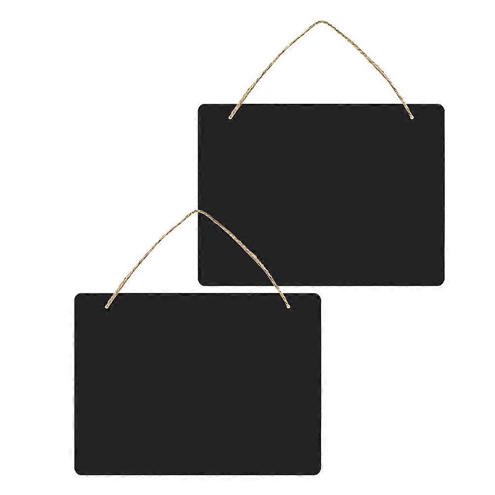 Wooden Hanging Chalkboard Black Double Sided Erasable Message Board with String for Home Decoration