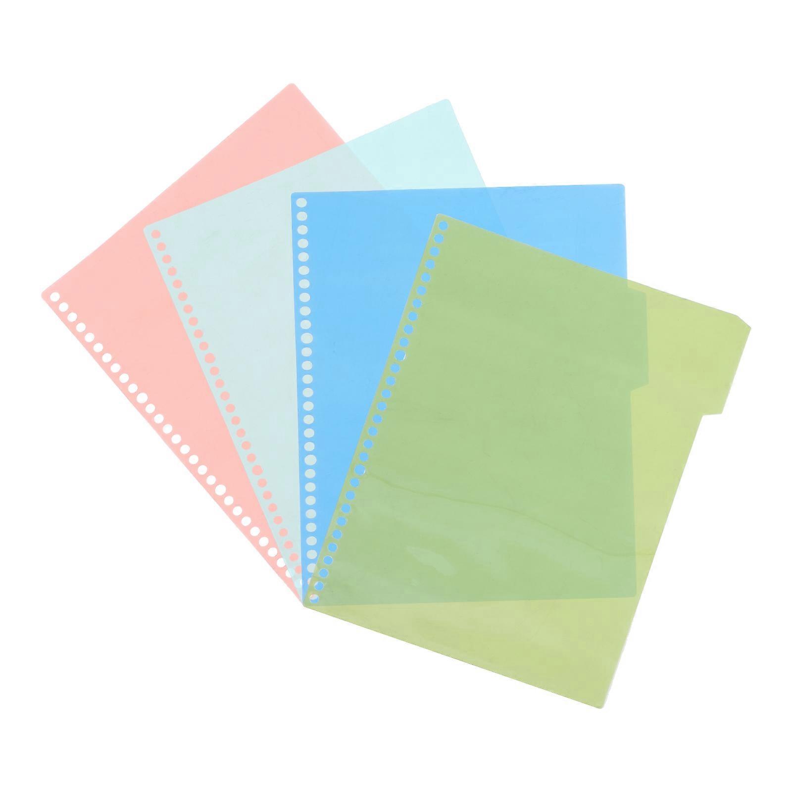 Plastic Binder Dividers Detachable Tabs For Office Work A4 Size 4Pcs