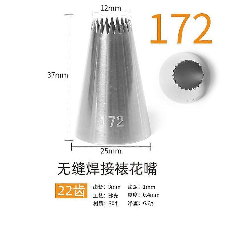 304 stainless steel decorating nozzle 6 teeth with numbered seamless welding