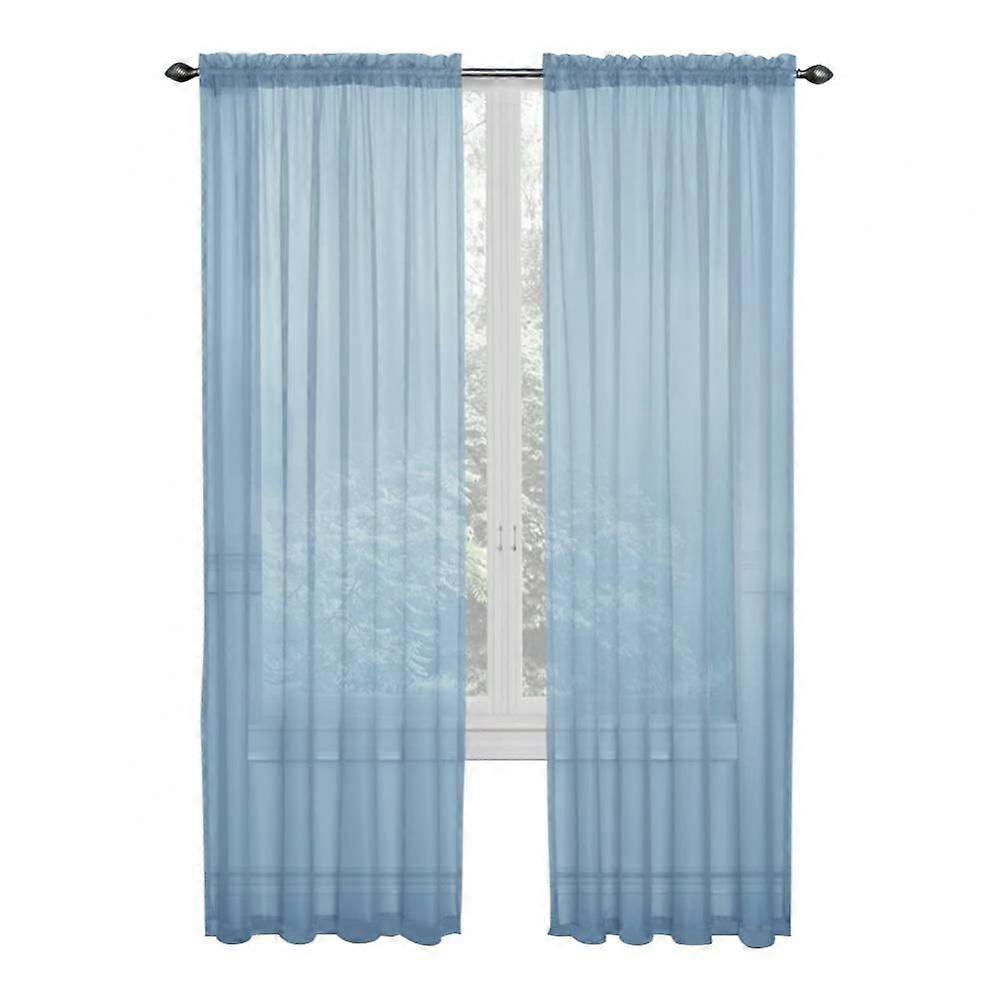 2-osainen läpikuultava voile-ikkunaverhon läpivientipaneeli makuuhuoneeseen ja olohuoneeseen, 99 x 79 tuumaa