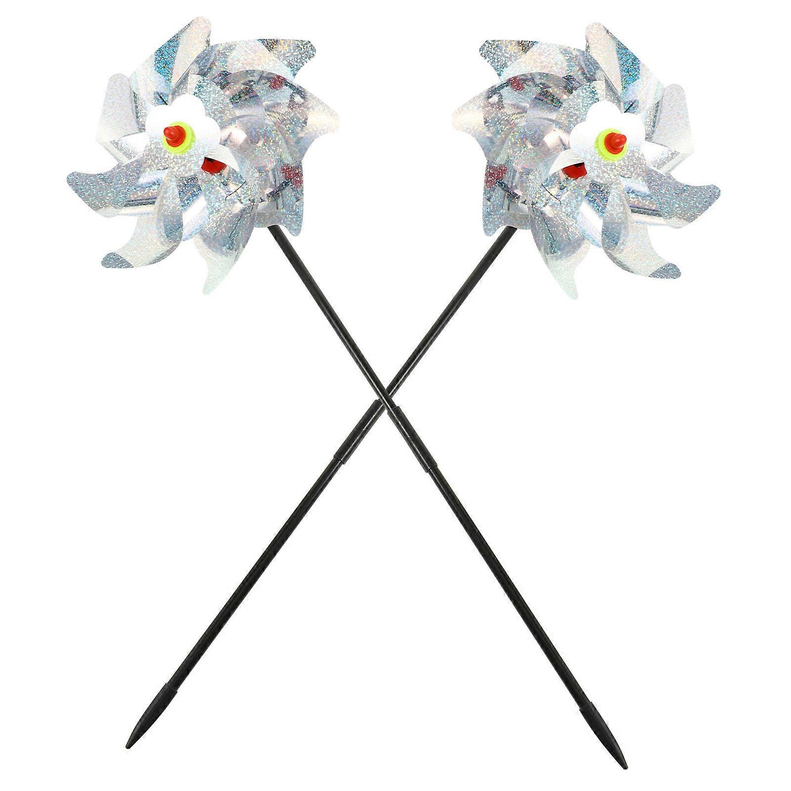 Sequined Windmill Toys Pinwheel for Bird Scaring 6Pcs Colorful Reflective