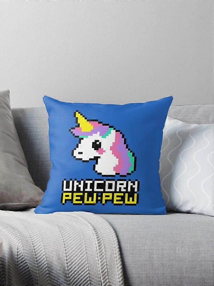 AIVO Unicorn Pew-Pew! Throw Pillow Covers Cases Cushion Cover Case Sofa Two Side