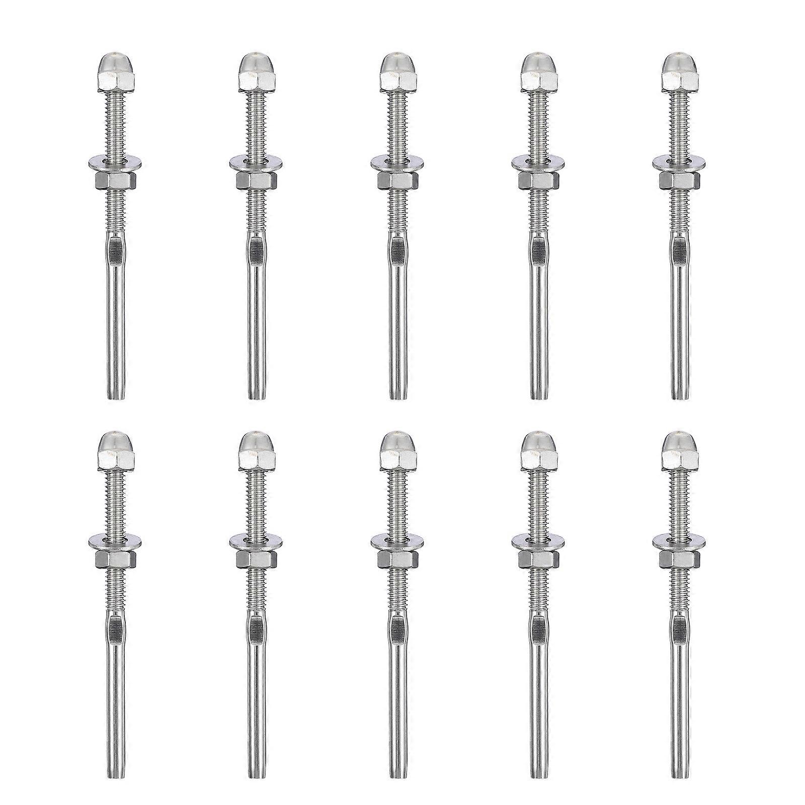 10Pcs Threaded Connection Stainless Steel End Caps for Deck Railing Systems Indoor Outdoor Usage Durable Quality