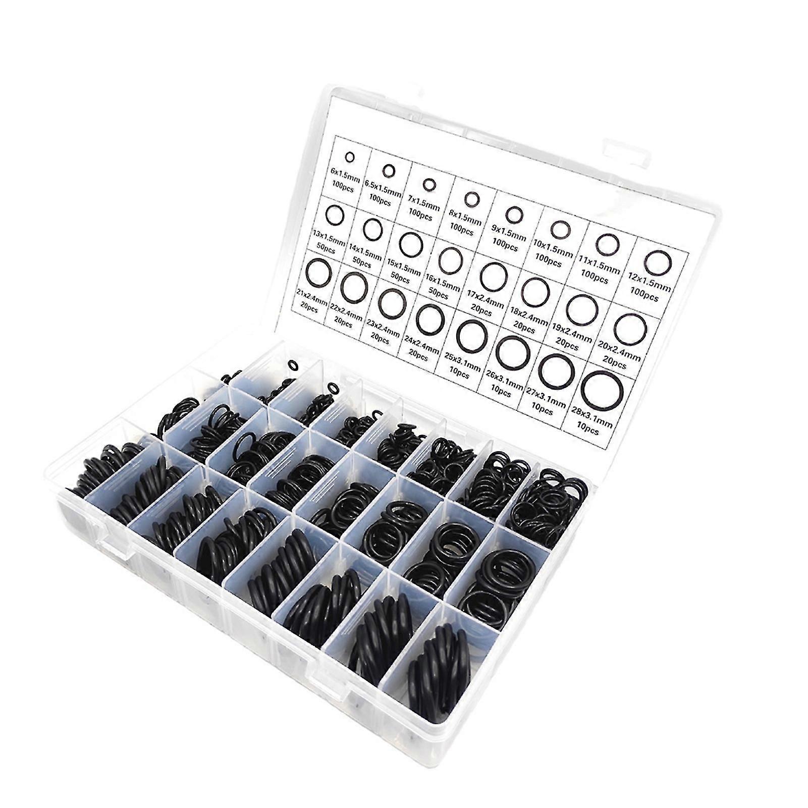 1200 PCS Rubber Grommet Round Spring Gasket Sealing Hardware Tool Kit Set Cs