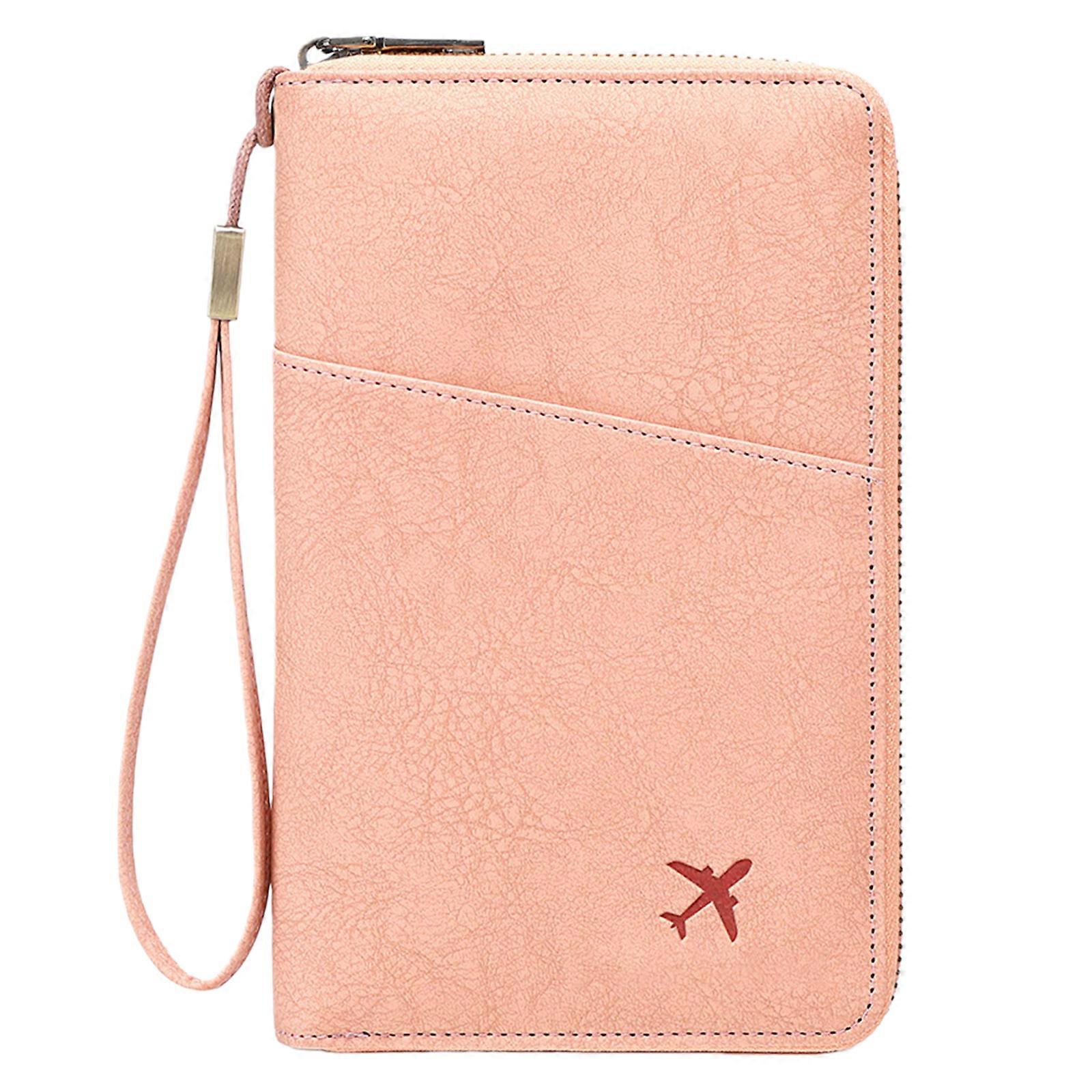 Travel Passport Holder Document Pouch With Blocker And Secure Zippers Design For Frequent Movers And Explorers  Pink