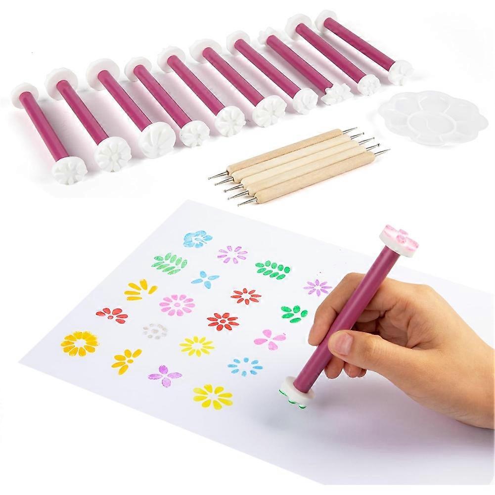 Flower Petal Tools for Painting Different Detachable Dotting Shapes Dotting Pens, for Embossing Tools for Painting Dots